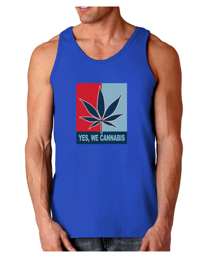 Yes We Cannabis - Marijuana Leaf Dark Loose Tank Top-Mens Loose Tank Top-TooLoud-Royal Blue-Small-Davson Sales