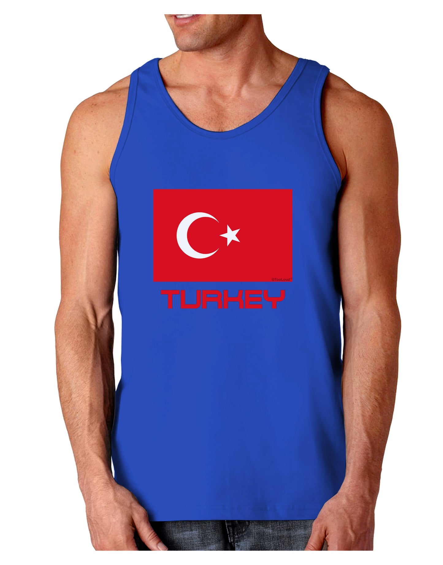 Turkey Flag with Text Dark Loose Tank Top by TooLoud-Mens Loose Tank Top-TooLoud-Royal Blue-Small-Davson Sales