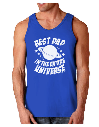 Best Dad in the Entire Universe Dark Loose Tank Top-Mens Loose Tank Top-TooLoud-Royal Blue-Small-Davson Sales