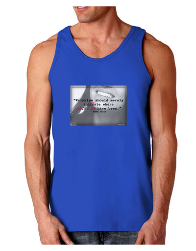 Where Smiles Mark Twain Dark Loose Tank Top-Mens Loose Tank Top-TooLoud-Royal Blue-Small-Davson Sales