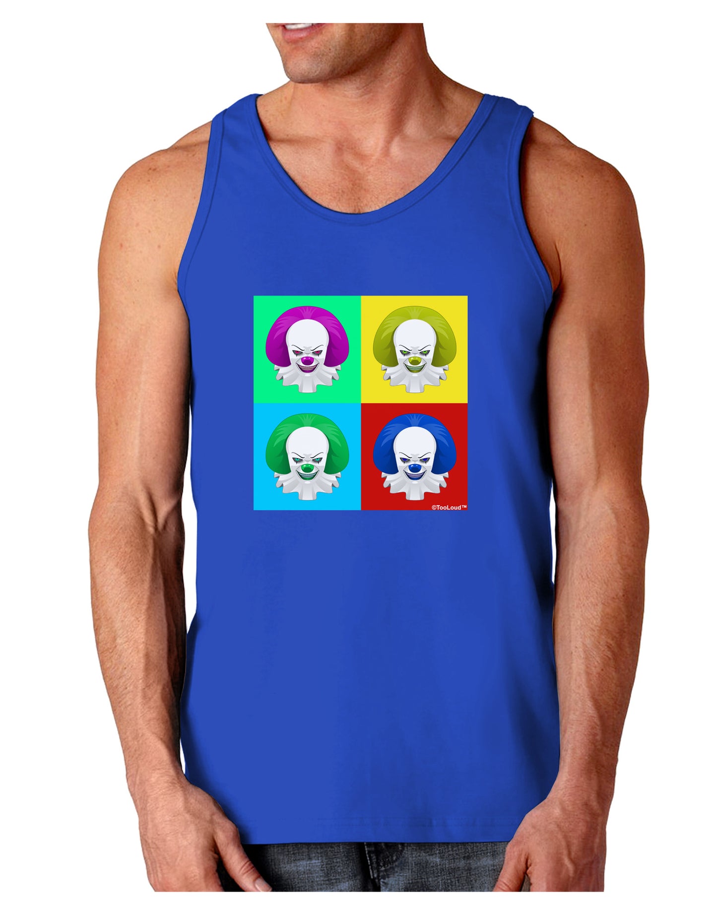 Clown Face Pop Art 2 Dark Loose Tank Top-Mens Loose Tank Top-TooLoud-Royal Blue-Small-Davson Sales
