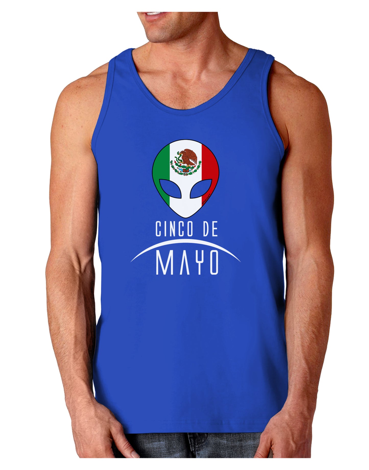 Mexican Extraterrestrial Text Dark Loose Tank Top-Mens Loose Tank Top-TooLoud-Royal Blue-Small-Davson Sales