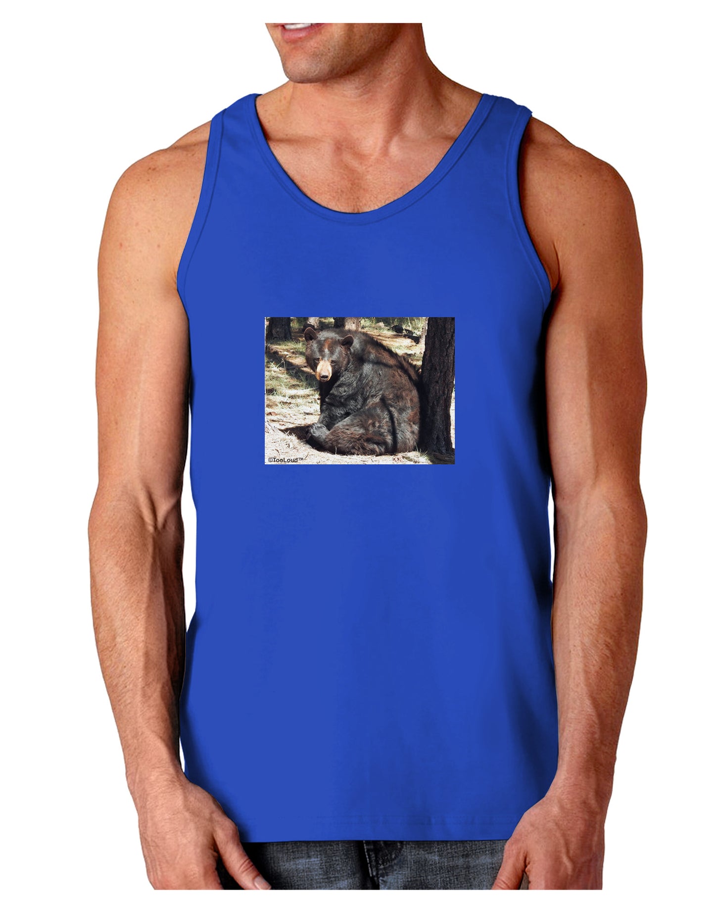 Sad Black Bear Dark Loose Tank Top-Mens Loose Tank Top-TooLoud-Royal Blue-Small-Davson Sales