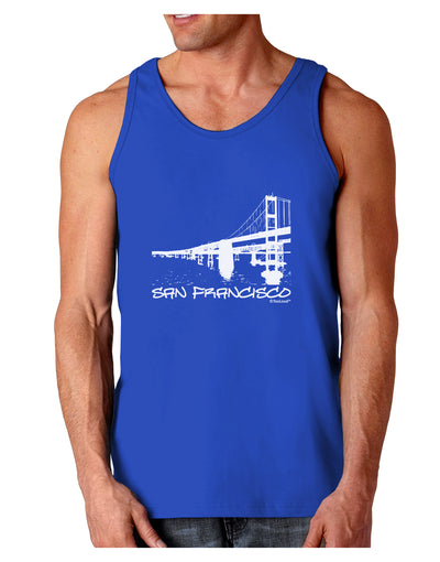 Bay Bridge Cutout Design - San Francisco Dark Loose Tank Top by TooLoud-Mens Loose Tank Top-TooLoud-Royal Blue-Small-Davson Sales