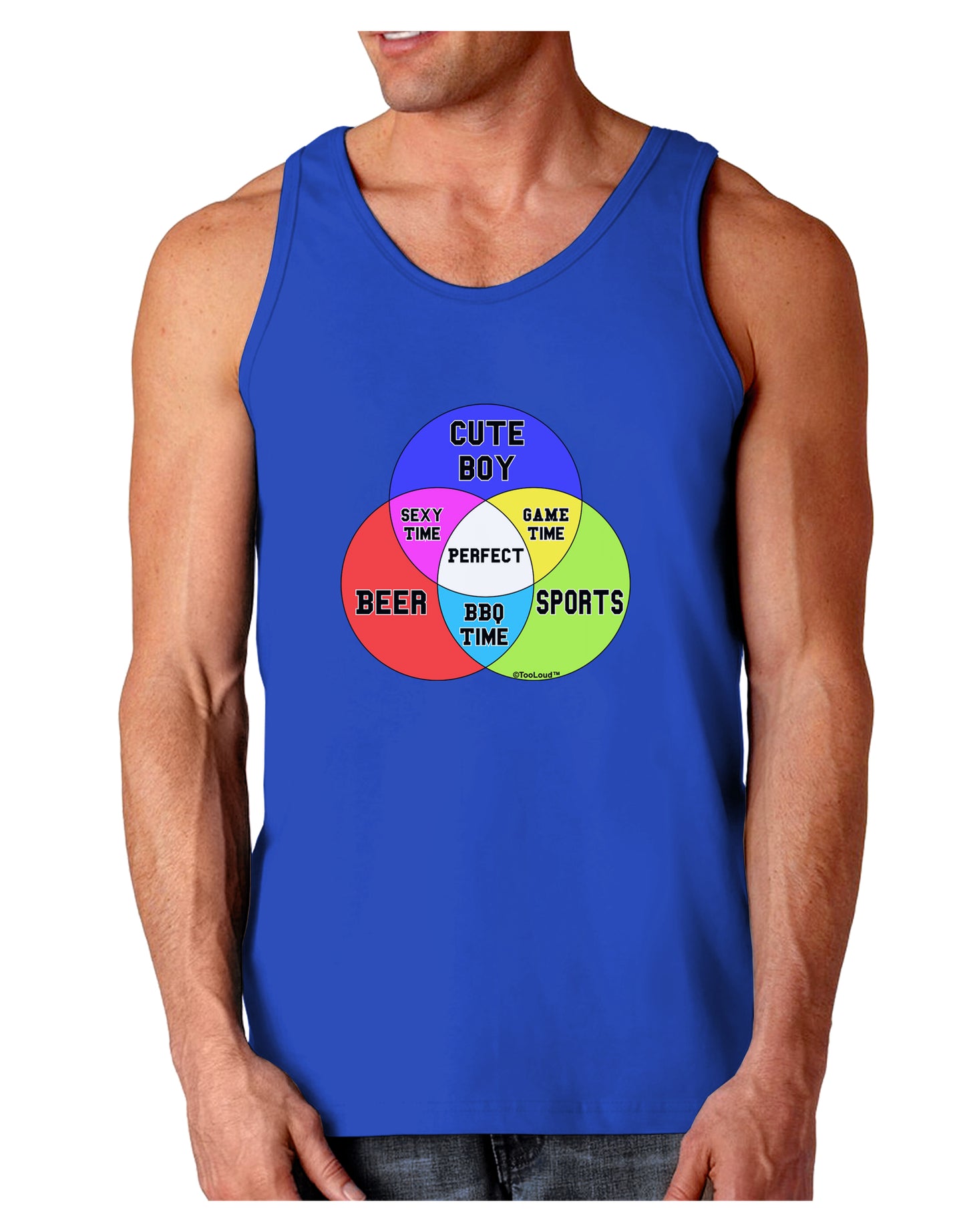 Beer Boy and Sports Diagram Dark Loose Tank Top-Mens Loose Tank Top-TooLoud-Royal Blue-Small-Davson Sales