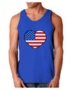 American Flag Heart Design Dark Loose Tank Top by TooLoud-Mens Loose Tank Top-TooLoud-Royal Blue-Small-Davson Sales