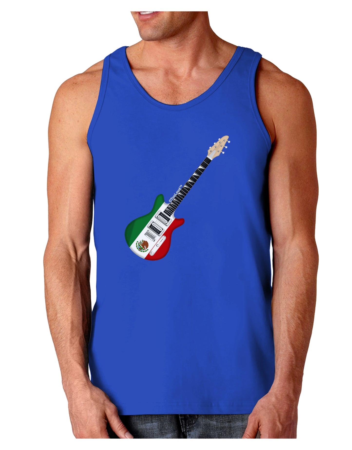 Mexican Flag Guitar Design Dark Loose Tank Top by TooLoud-Mens Loose Tank Top-TooLoud-Royal Blue-Small-Davson Sales
