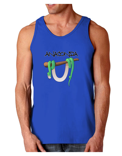 Anaconda Design Green Text Dark Loose Tank Top-Mens Loose Tank Top-TooLoud-Royal Blue-Small-Davson Sales