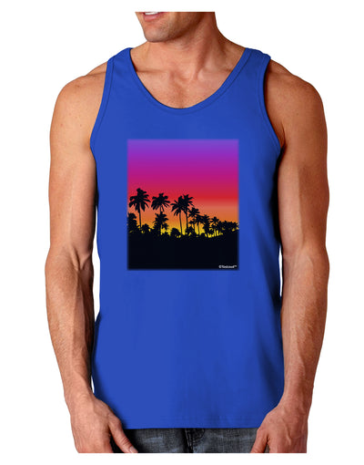 Palm Trees and Sunset Design Dark Loose Tank Top by TooLoud-Mens Loose Tank Top-TooLoud-Royal Blue-Small-Davson Sales