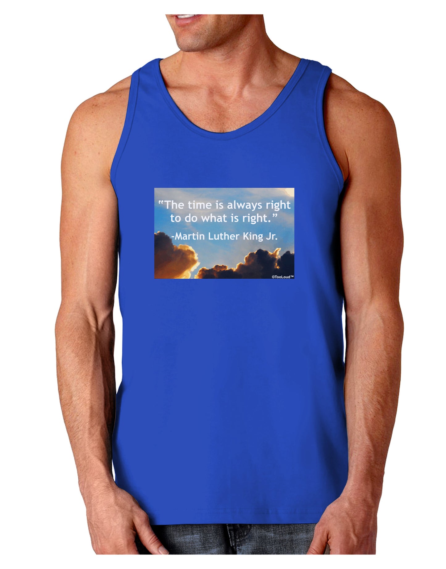 The Time Is Always Right Dark Loose Tank Top-Mens Loose Tank Top-TooLoud-Royal Blue-Small-Davson Sales