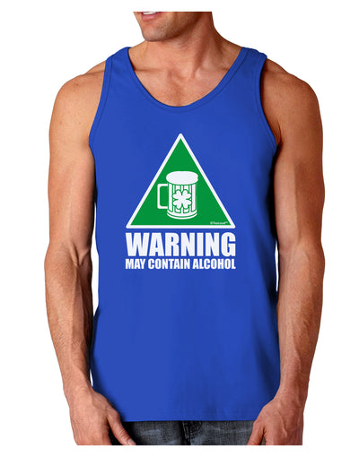 Warning May Contain Alcohol Dark Loose Tank Top by TooLoud-Mens Loose Tank Top-TooLoud-Royal Blue-Small-Davson Sales