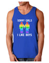 Sorry Girls I Like Boys Gay Rainbow Distressed Dark Loose Tank Top-Mens Loose Tank Top-TooLoud-Royal Blue-Small-Davson Sales