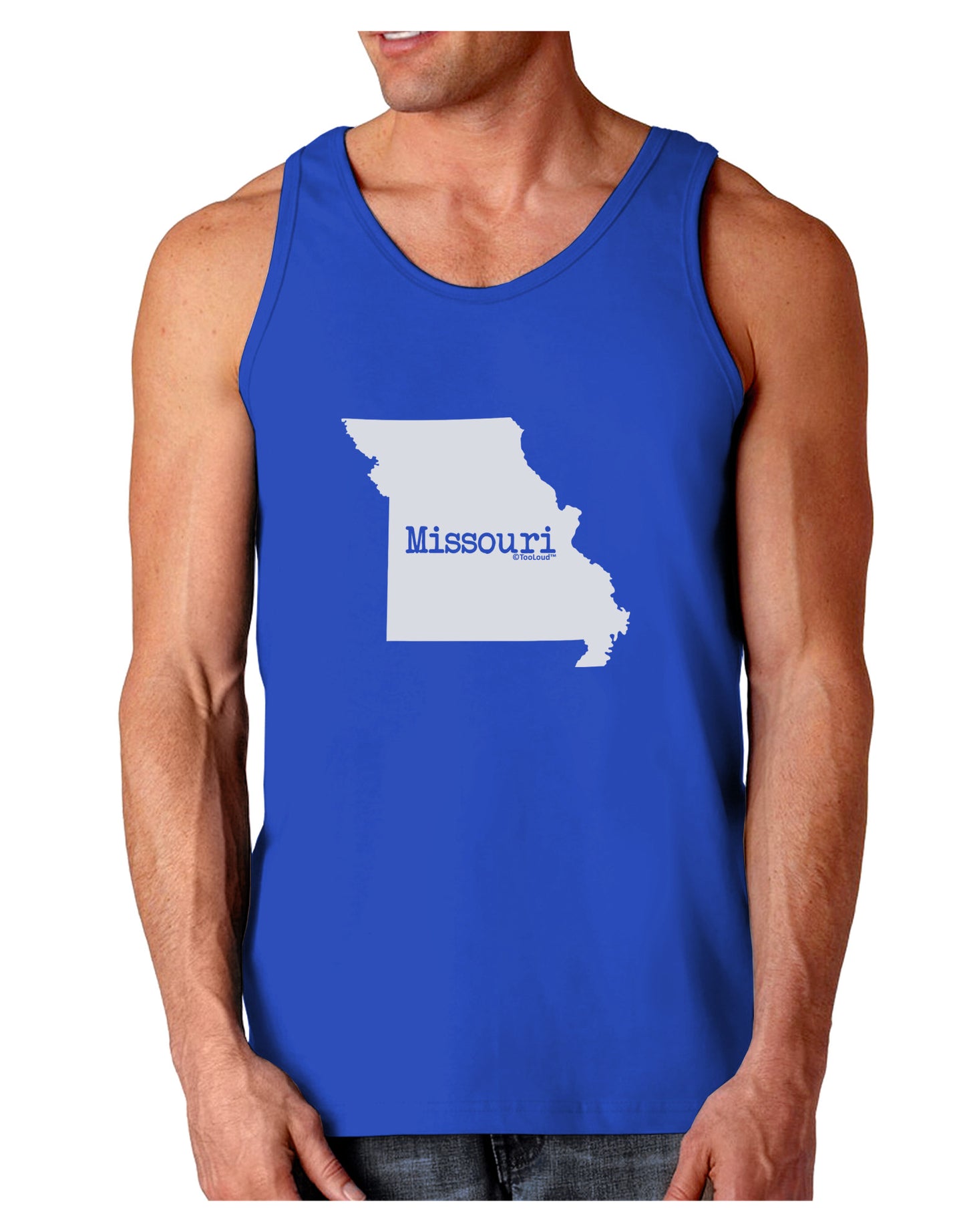 Missouri - United States Shape Dark Loose Tank Top-Mens Loose Tank Top-TooLoud-Royal Blue-Small-Davson Sales