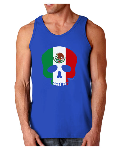 Skull Flag Mexico Dark Loose Tank Top-Mens Loose Tank Top-TooLoud-Royal Blue-Small-Davson Sales