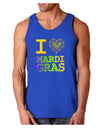 I Love Heart Mardi Gras Dark Loose Tank Top-Mens Loose Tank Top-TooLoud-Royal Blue-Small-Davson Sales