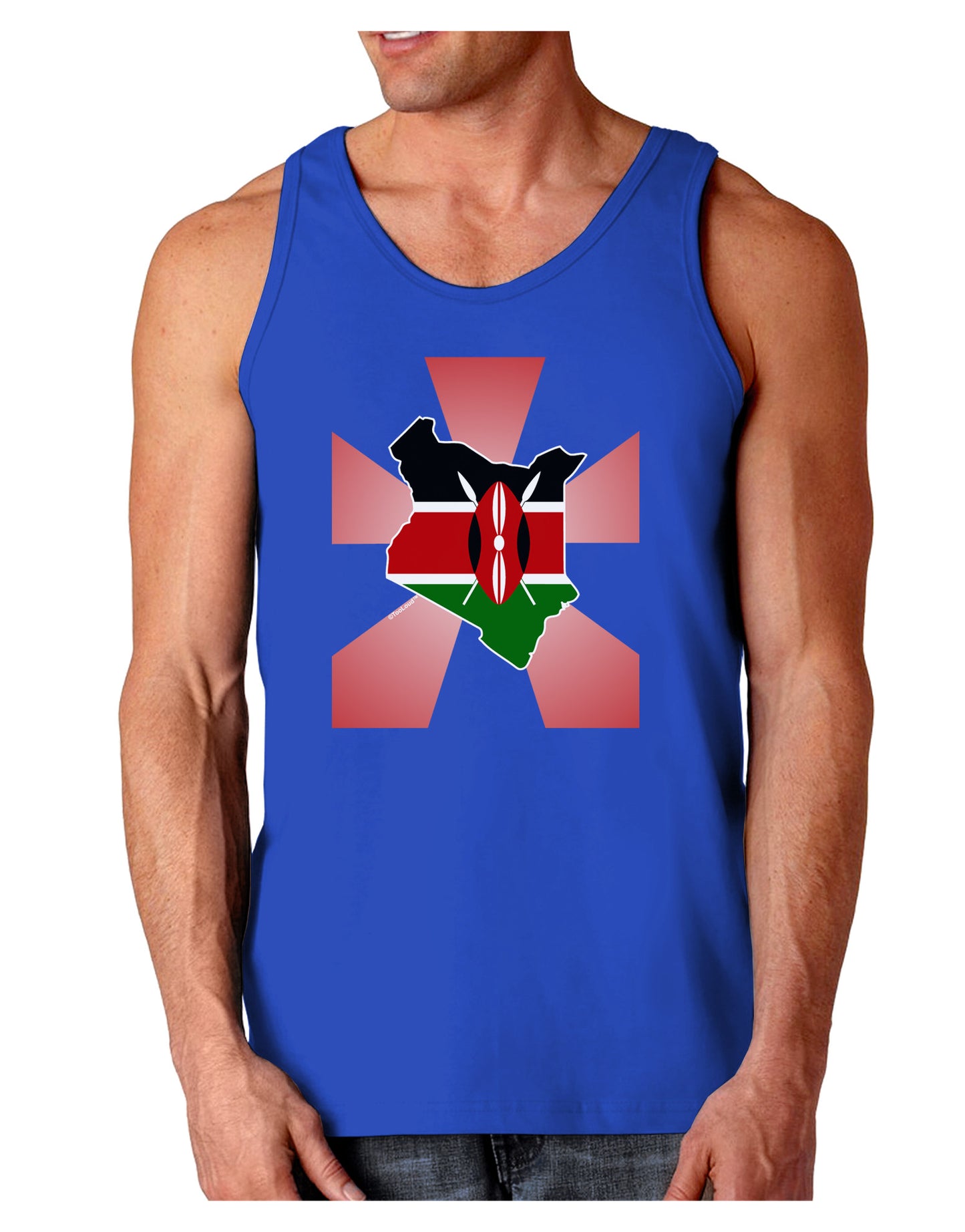 Kenya Flag Design Dark Loose Tank Top-Mens Loose Tank Top-TooLoud-Royal Blue-Small-Davson Sales