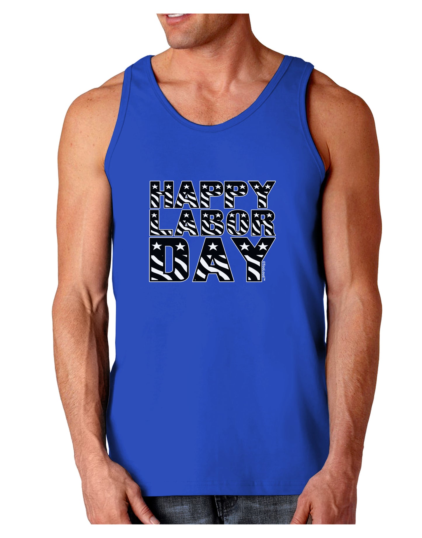 Happy Labor Day Text Dark Loose Tank Top-Mens Loose Tank Top-TooLoud-Royal Blue-Small-Davson Sales