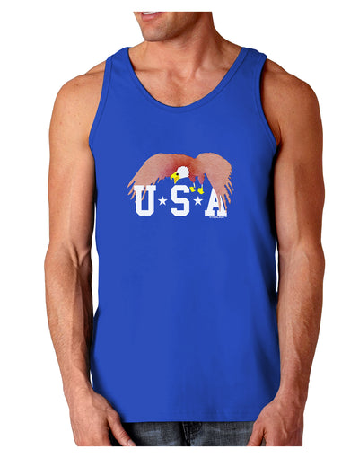 Bald Eagle USA Dark Loose Tank Top-Mens Loose Tank Top-TooLoud-Royal Blue-Small-Davson Sales