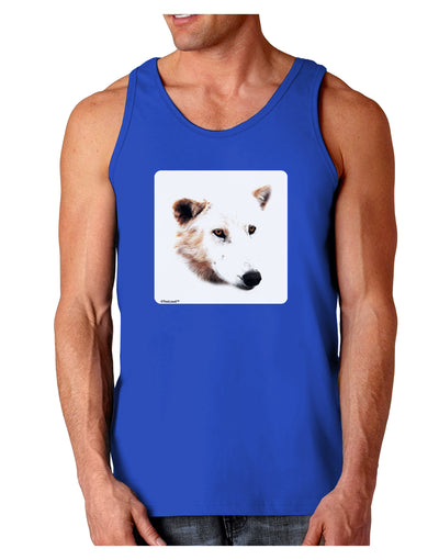 TooLoud White Wolf Head Cutout Dark Loose Tank Top-Mens Loose Tank Top-TooLoud-Royal Blue-Small-Davson Sales