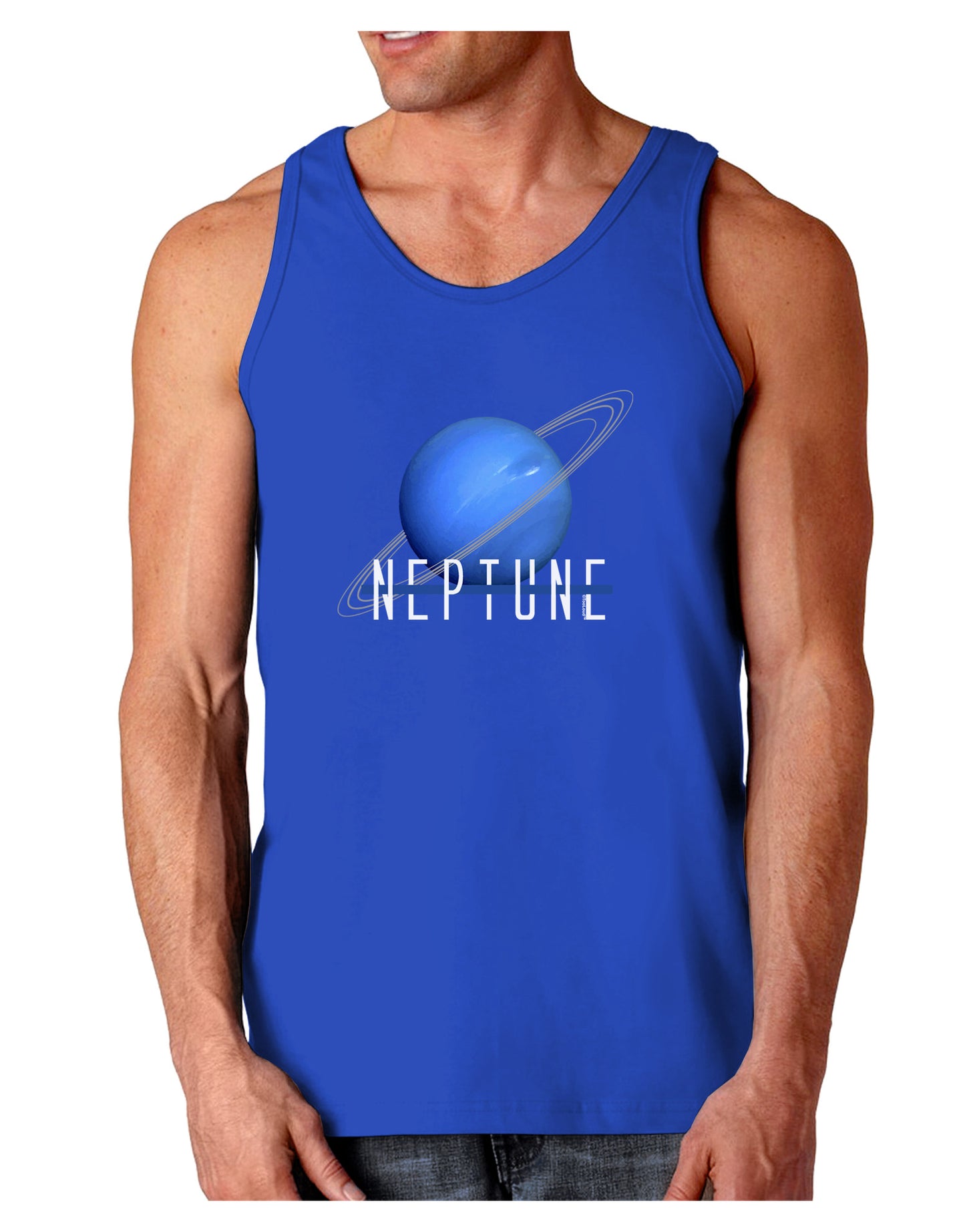 Planet Neptune Text Dark Dark Loose Tank Top-Mens Loose Tank Top-TooLoud-Royal Blue-Small-Davson Sales
