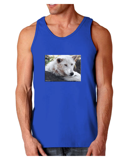 Laying White Wolf Dark Loose Tank Top-Mens Loose Tank Top-TooLoud-Royal Blue-Small-Davson Sales