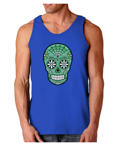 Version 5 Green Day of the Dead Calavera Dark Loose Tank Top-Mens Loose Tank Top-TooLoud-Royal Blue-Small-Davson Sales