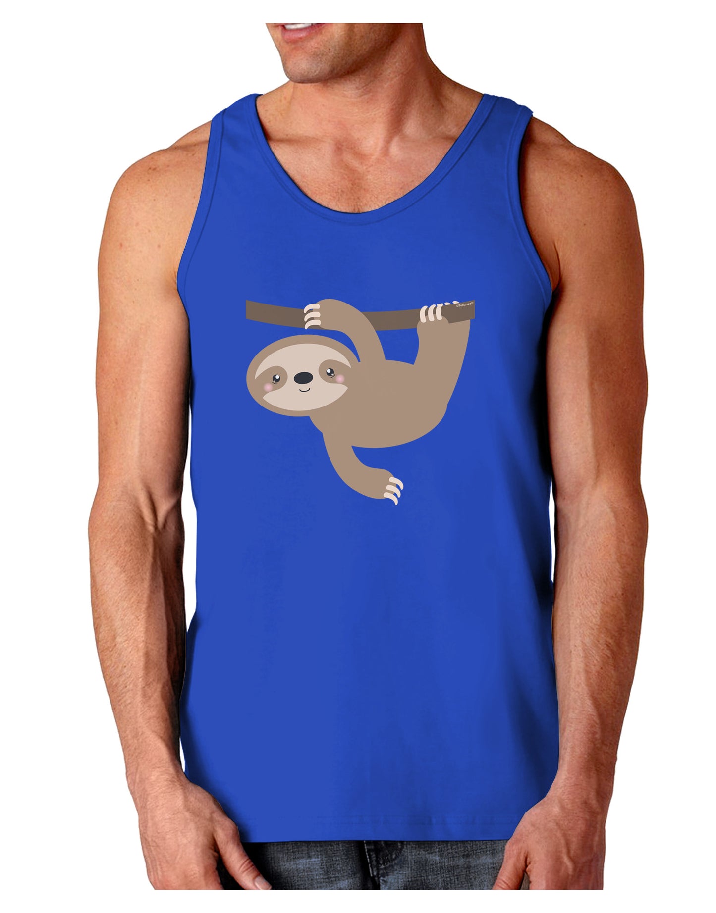 Cute Hanging Sloth Dark Loose Tank Top-Mens Loose Tank Top-TooLoud-Royal Blue-Small-Davson Sales