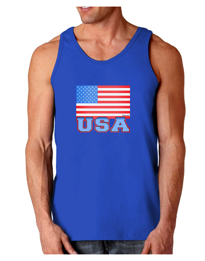 USA Flag Dark Loose Tank Top by TooLoud-Mens Loose Tank Top-TooLoud-Royal Blue-Small-Davson Sales