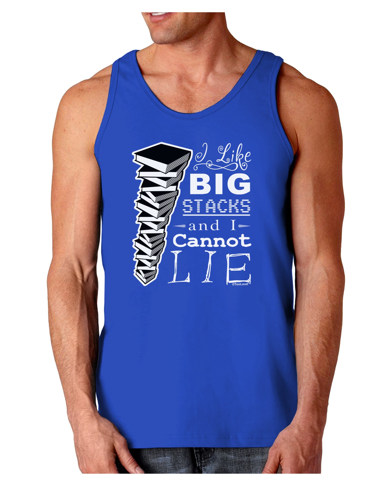 I Like Big Stacks -of books- Dark Loose Tank Top-Mens Loose Tank Top-TooLoud-Royal Blue-Small-Davson Sales