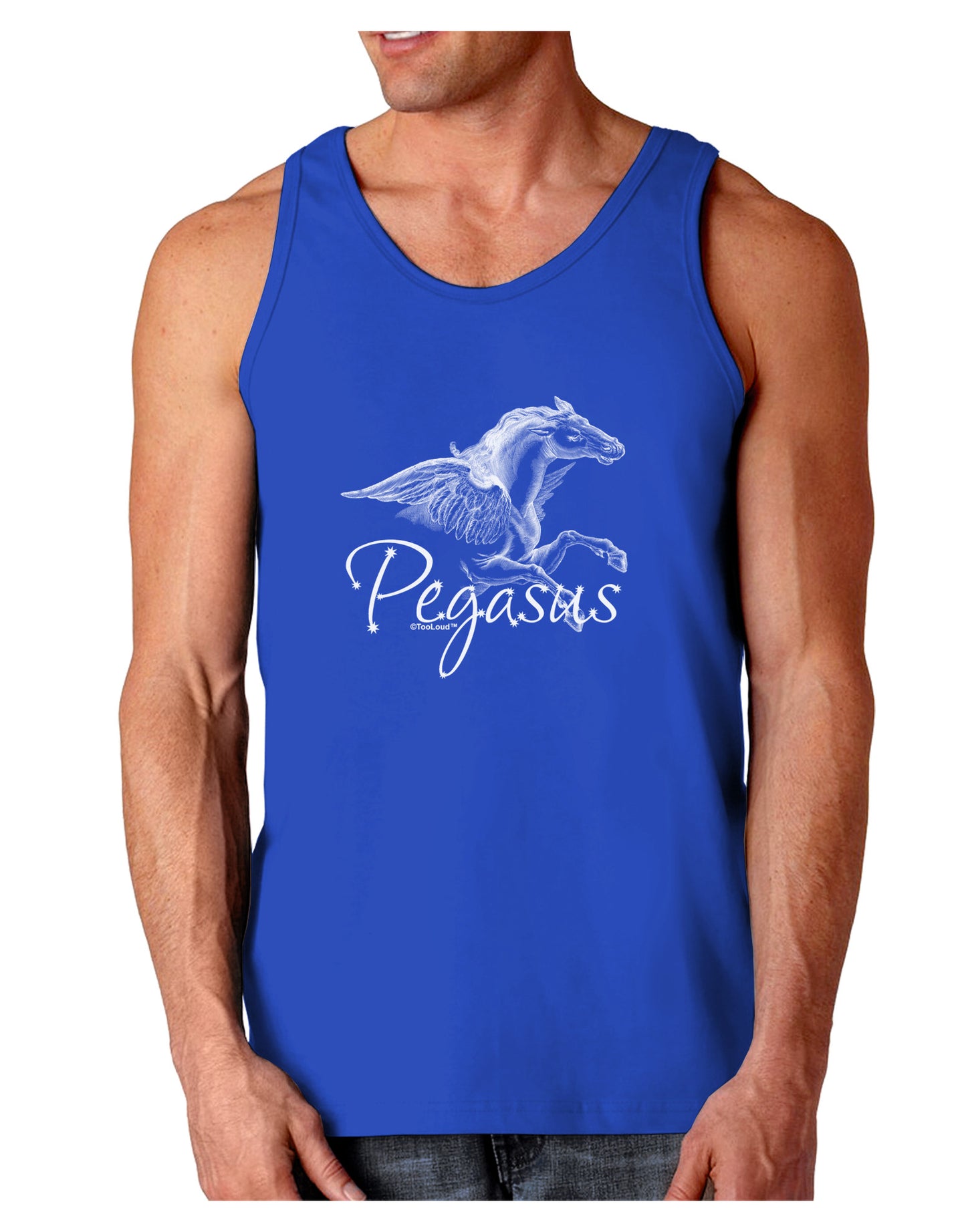 Pegasus Illustration Dark Loose Tank Top-Mens Loose Tank Top-TooLoud-Royal Blue-Small-Davson Sales