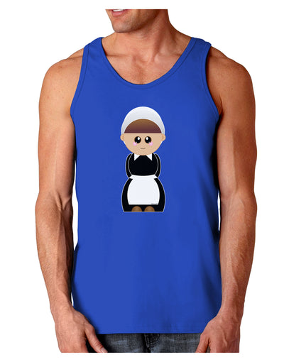 Cute Pilgrim Girl Thanksgiving Dark Loose Tank Top-Mens Loose Tank Top-TooLoud-Royal Blue-Small-Davson Sales