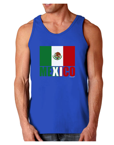 Mexican Flag - Mexico Text Dark Loose Tank Top by TooLoud-Mens Loose Tank Top-TooLoud-Royal Blue-Small-Davson Sales