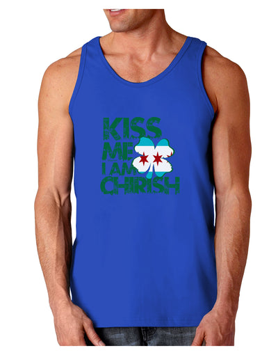 Kiss Me I'm Chirish Dark Loose Tank Top by TooLoud-Mens Loose Tank Top-TooLoud-Royal Blue-Small-Davson Sales