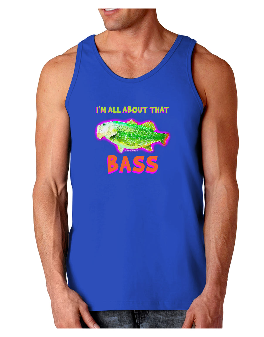 All About That Bass Fish Watercolor Dark Loose Tank Top-Mens Loose Tank Top-TooLoud-Black-Small-Davson Sales