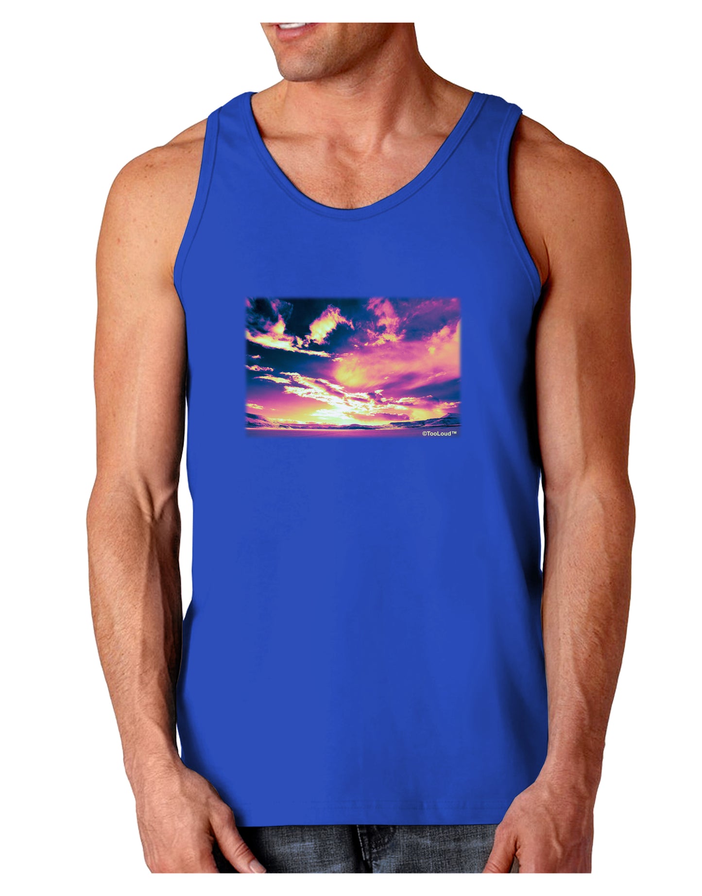 Blue Mesa Reservoir Surreal Dark Loose Tank Top-Mens Loose Tank Top-TooLoud-Royal Blue-Small-Davson Sales