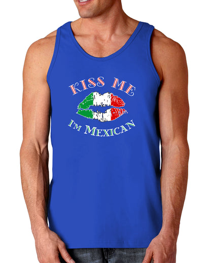 Kiss Me I'm Mexican Dark Loose Tank Top-Mens Loose Tank Top-TooLoud-Royal Blue-Small-Davson Sales