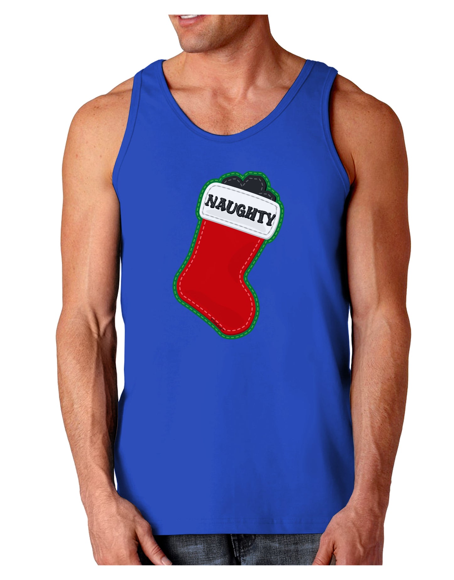 Naughty Coal Cute Christmas Stocking Dark Loose Tank Top-Mens Loose Tank Top-TooLoud-Royal Blue-Small-Davson Sales