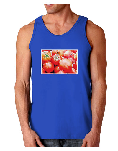 Watercolor Tomatoes Dark Loose Tank Top-Mens Loose Tank Top-TooLoud-Royal Blue-Small-Davson Sales