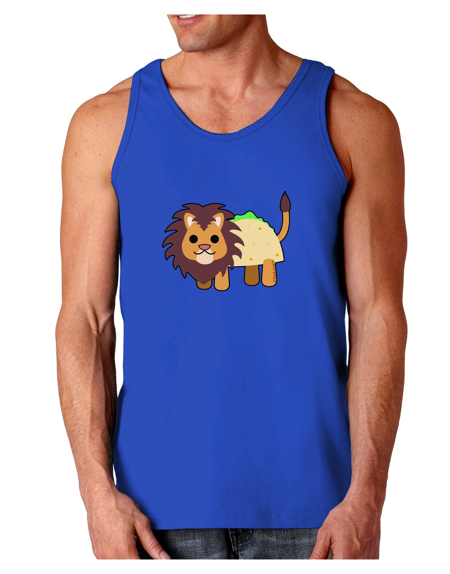 Cute Taco Lion Dark Loose Tank Top-Mens Loose Tank Top-TooLoud-Royal Blue-Small-Davson Sales