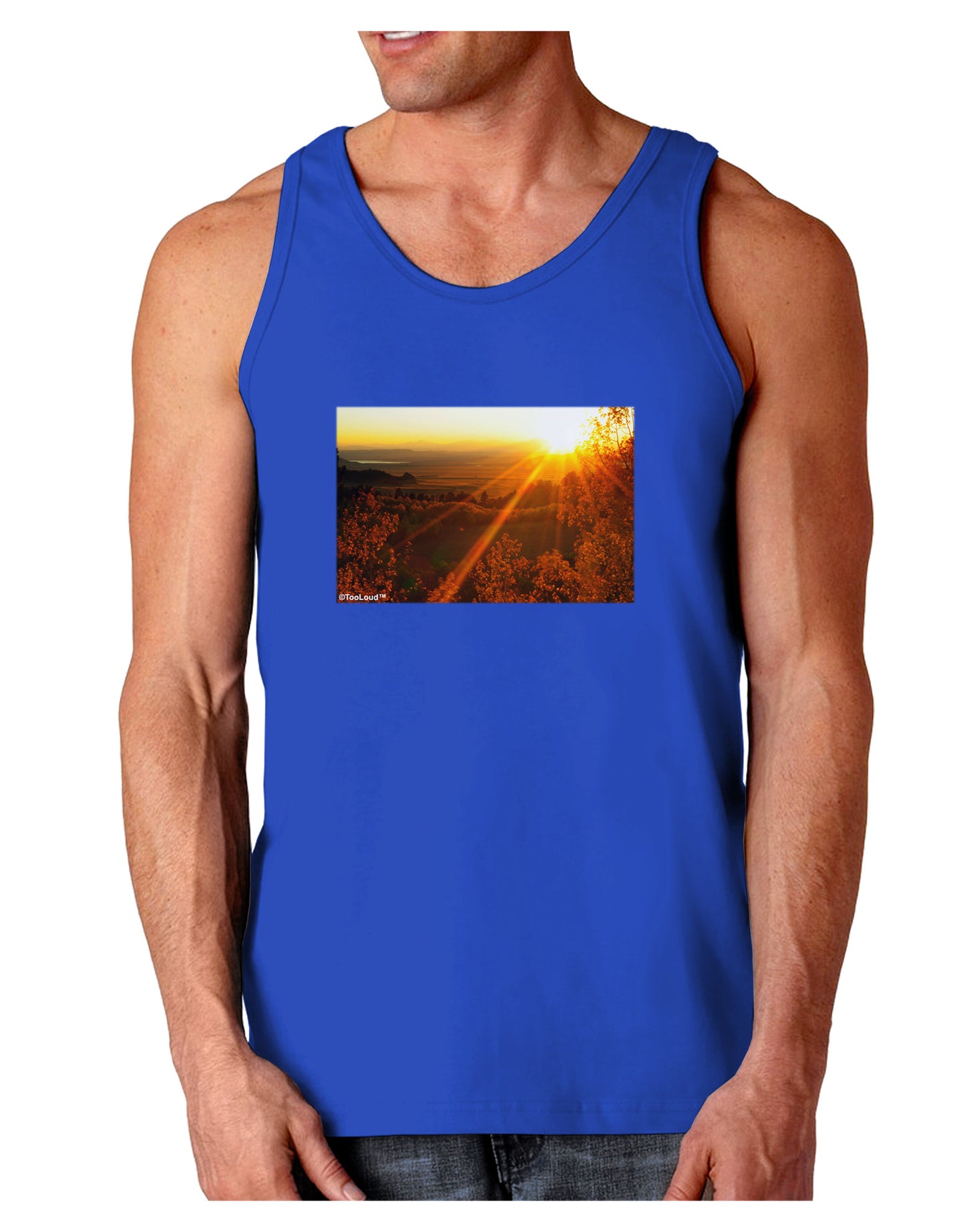 Colorado Sunset Dark Loose Tank Top-Mens Loose Tank Top-TooLoud-Royal Blue-Small-Davson Sales