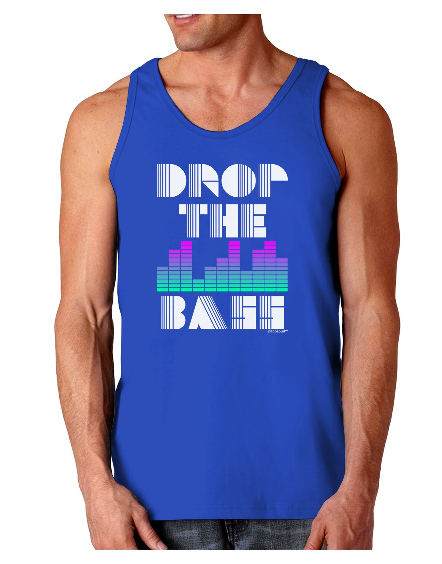 Drop the Bass Dark Loose Tank Top-Mens Loose Tank Top-TooLoud-Royal Blue-Small-Davson Sales