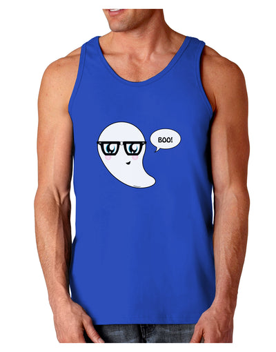 Cute Nerd Ghost Boo Halloween Dark Loose Tank Top-Mens Loose Tank Top-TooLoud-Royal Blue-Small-Davson Sales