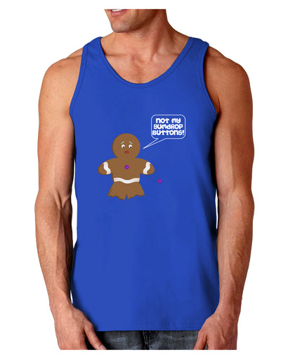 Not My Gumdrop Buttons Gingerbread Man Christmas Dark Loose Tank Top-Mens Loose Tank Top-TooLoud-Royal Blue-Small-Davson Sales