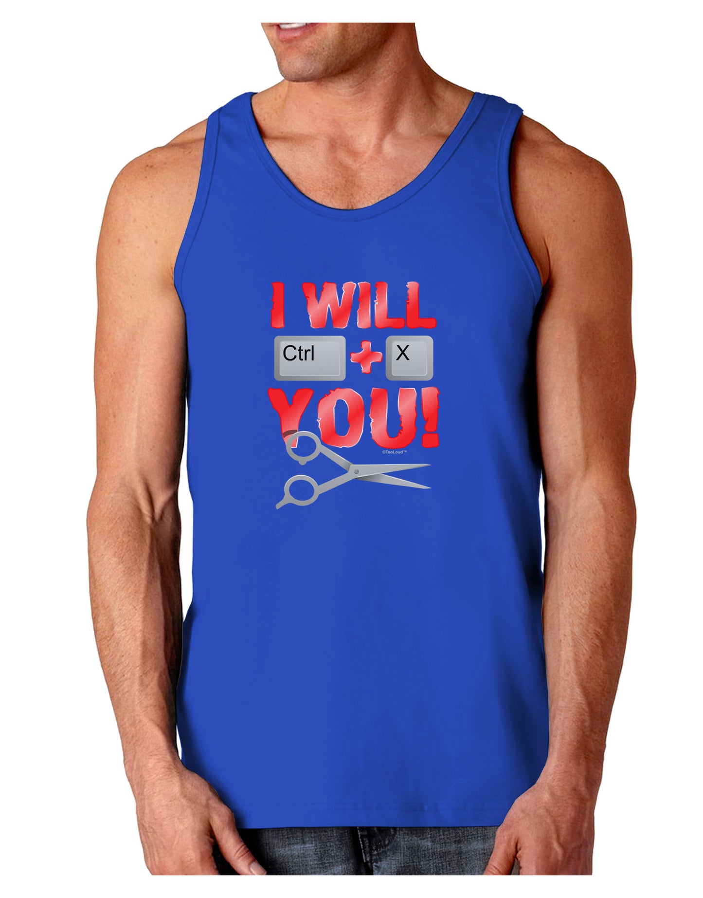 I Will Ctrl X You Dark Loose Tank Top-Mens Loose Tank Top-TooLoud-Royal Blue-Small-Davson Sales