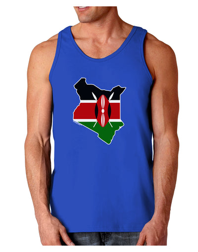 Kenya Flag Silhouette Dark Loose Tank Top-Mens Loose Tank Top-TooLoud-Royal Blue-Small-Davson Sales