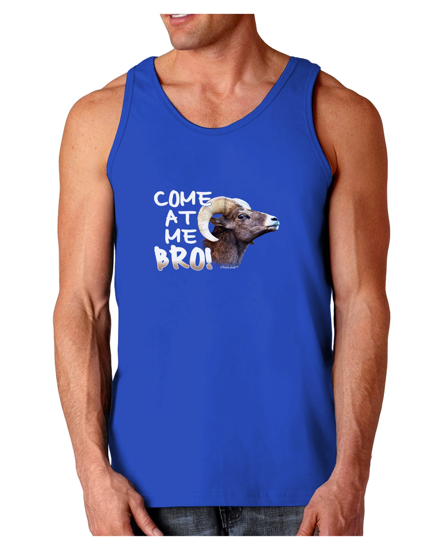 Come At Me Bro Big Horn Dark Loose Tank Top-Mens Loose Tank Top-TooLoud-Royal Blue-Small-Davson Sales
