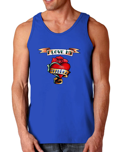 Tattoo Heart I Love My Grandpa Dark Loose Tank Top-Mens Loose Tank Top-TooLoud-Royal Blue-Small-Davson Sales