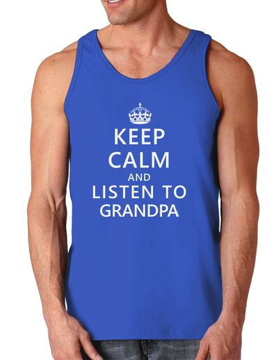 Keep Calm and Listen To Grandpa Dark Loose Tank Top-Mens Loose Tank Top-TooLoud-Royal Blue-Small-Davson Sales