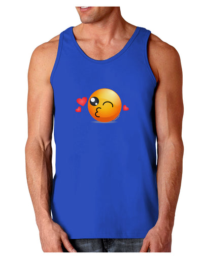 Kissy Face Emoji Dark Loose Tank Top-Mens Loose Tank Top-TooLoud-Royal Blue-Small-Davson Sales