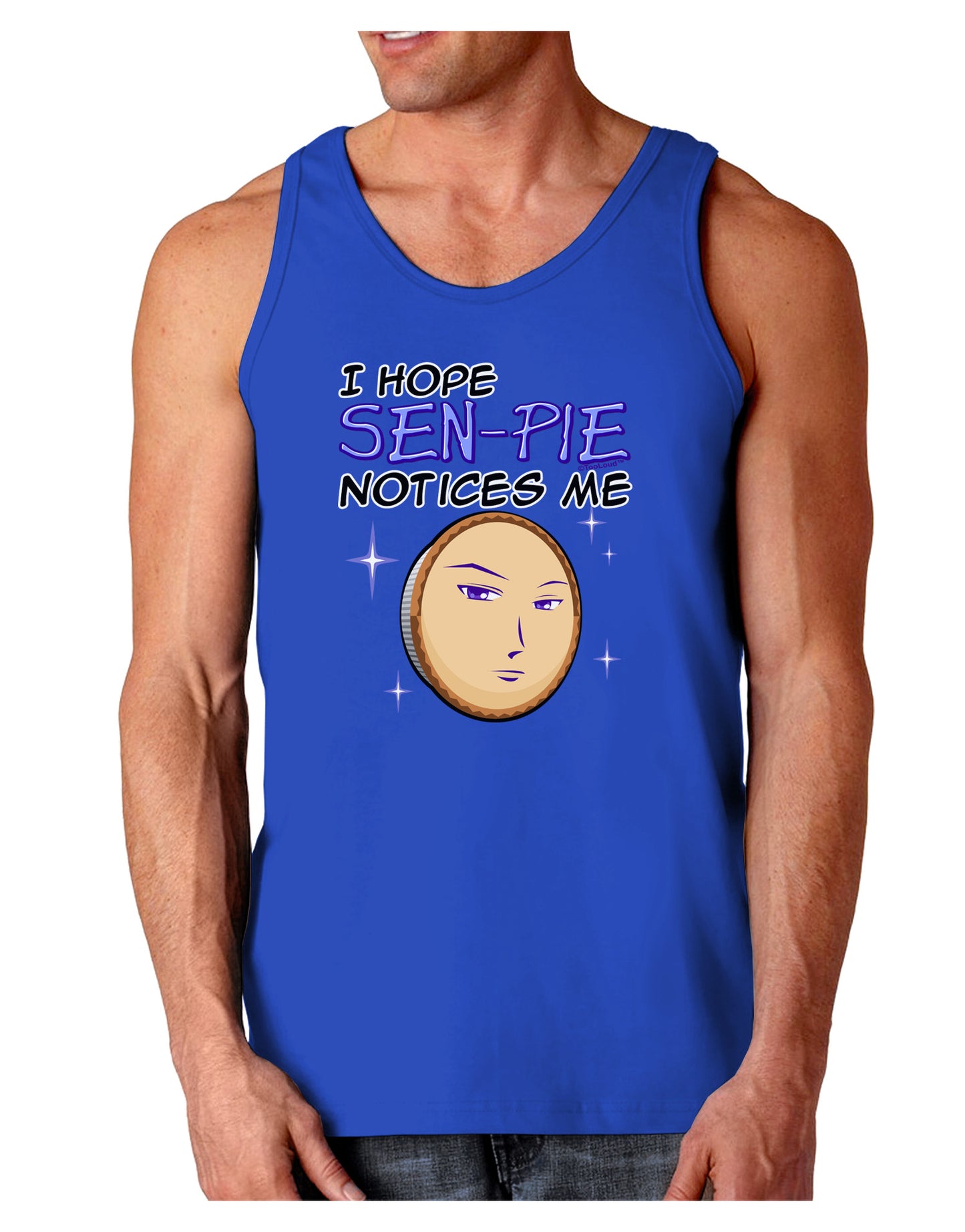 I Hope Sen-Pie Notices Me Dark Loose Tank Top-Mens Loose Tank Top-TooLoud-Royal Blue-Small-Davson Sales